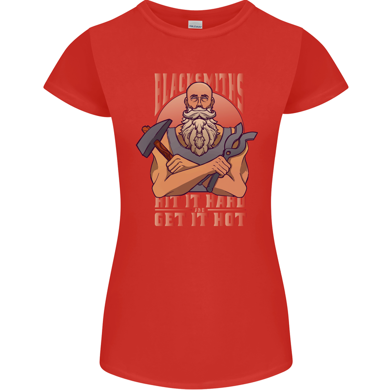 Funny Blacksmith Quote Womens Petite Cut T-Shirt Red