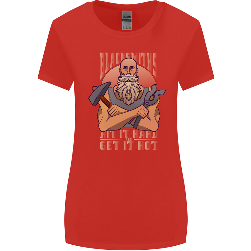 Funny Blacksmith Quote Womens Wider Cut T-Shirt Red