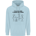 Funny Camping Sausage Childrens Kids Hoodie Light Blue