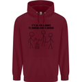 Funny Camping Sausage Childrens Kids Hoodie Maroon