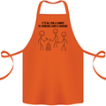 Funny Camping Sausage Cotton Apron 100% Organic Orange