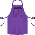 Funny Camping Sausage Cotton Apron 100% Organic Purple