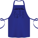 Funny Camping Sausage Cotton Apron 100% Organic Royal Blue