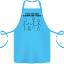 Funny Camping Sausage Cotton Apron 100% Organic Turquoise