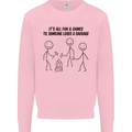 Funny Camping Sausage Kids Sweatshirt Jumper Light Pink