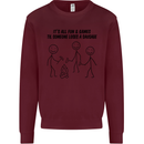 Funny Camping Sausage Kids Sweatshirt Jumper Maroon