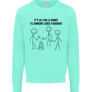 Funny Camping Sausage Kids Sweatshirt Jumper Peppermint