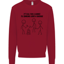 Funny Camping Sausage Kids Sweatshirt Jumper Red