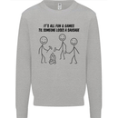 Funny Camping Sausage Kids Sweatshirt Jumper Sports Grey