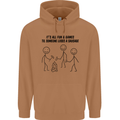 Funny Camping Sausage Mens 80% Cotton Hoodie Caramel Latte