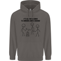 Funny Camping Sausage Mens 80% Cotton Hoodie Charcoal