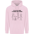 Funny Camping Sausage Mens 80% Cotton Hoodie Light Pink