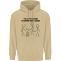 Funny Camping Sausage Mens 80% Cotton Hoodie Sand