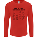 Funny Camping Sausage Mens Long Sleeve T-Shirt Red