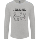 Funny Camping Sausage Mens Long Sleeve T-Shirt Sports Grey