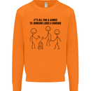 Funny Camping Sausage Mens Sweatshirt Jumper Orange