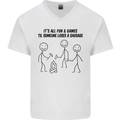 Funny Camping Sausage Mens V-Neck Cotton T-Shirt White