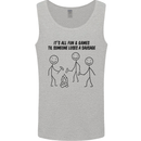 Funny Camping Sausage Mens Vest Tank Top Sports Grey