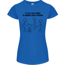 Funny Camping Sausage Womens Petite Cut T-Shirt Royal Blue