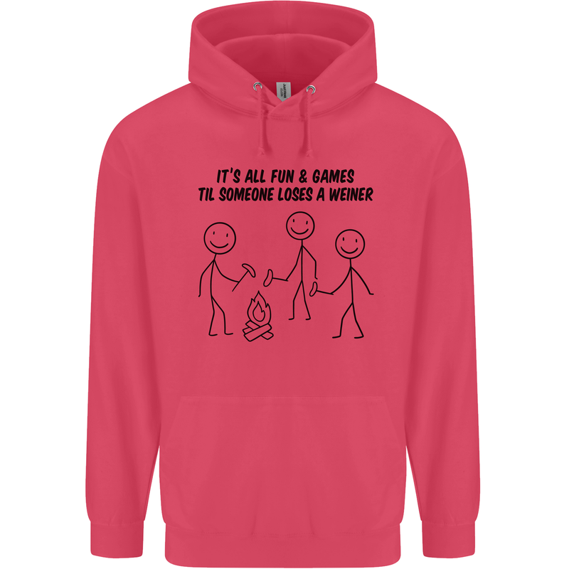 Funny Camping Weiner Childrens Kids Hoodie Heliconia