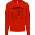 Funny Camping Weiner Kids Sweatshirt Jumper Bright Red