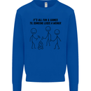 Funny Camping Weiner Kids Sweatshirt Jumper Royal Blue