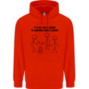 Funny Camping Weiner Mens 80% Cotton Hoodie Bright Red