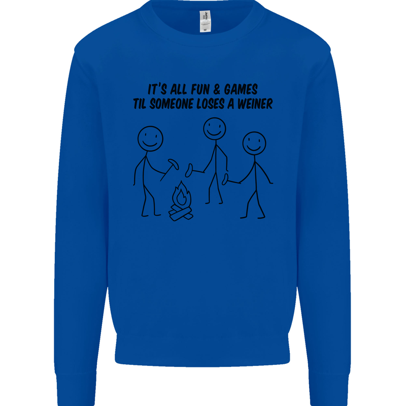 Funny Camping Weiner Mens Sweatshirt Jumper Royal Blue