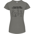 Funny Camping Weiner Womens Petite Cut T-Shirt Charcoal