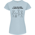 Funny Camping Weiner Womens Petite Cut T-Shirt Light Blue