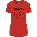 Funny Camping Weiner Womens Wider Cut T-Shirt Red