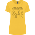 Funny Camping Weiner Womens Wider Cut T-Shirt Yellow