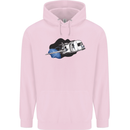 Funny Caravan Space Shuttle Caravanning Childrens Kids Hoodie Light Pink