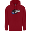 Funny Caravan Space Shuttle Caravanning Childrens Kids Hoodie Red