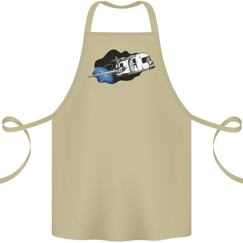 Funny Caravan Space Shuttle Caravanning Cotton Apron 100% Organic Khaki