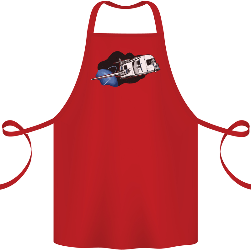 Funny Caravan Space Shuttle Caravanning Cotton Apron 100% Organic Red