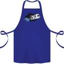 Funny Caravan Space Shuttle Caravanning Cotton Apron 100% Organic Royal Blue