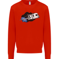 Funny Caravan Space Shuttle Caravanning Kids Sweatshirt Jumper Bright Red
