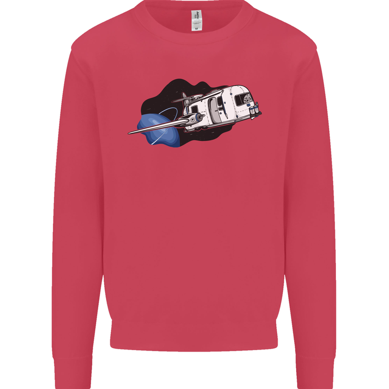 Funny Caravan Space Shuttle Caravanning Kids Sweatshirt Jumper Heliconia