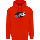 Funny Caravan Space Shuttle Caravanning Mens 80% Cotton Hoodie Bright Red