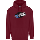 Funny Caravan Space Shuttle Caravanning Mens 80% Cotton Hoodie Maroon