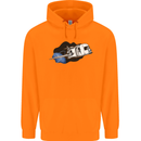 Funny Caravan Space Shuttle Caravanning Mens 80% Cotton Hoodie Orange