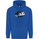 Funny Caravan Space Shuttle Caravanning Mens 80% Cotton Hoodie Royal Blue