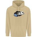 Funny Caravan Space Shuttle Caravanning Mens 80% Cotton Hoodie Sand