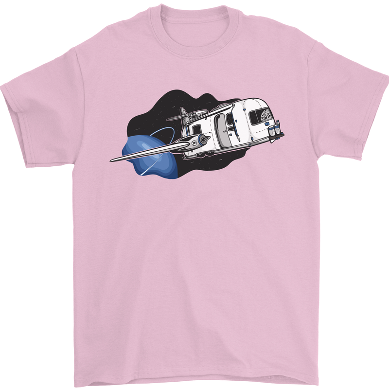 Funny Caravan Space Shuttle Caravanning Mens T-Shirt Cotton Gildan Light Pink