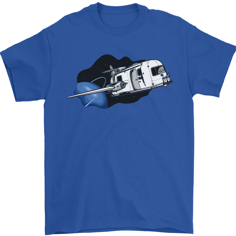 Funny Caravan Space Shuttle Caravanning Mens T-Shirt Cotton Gildan Royal Blue