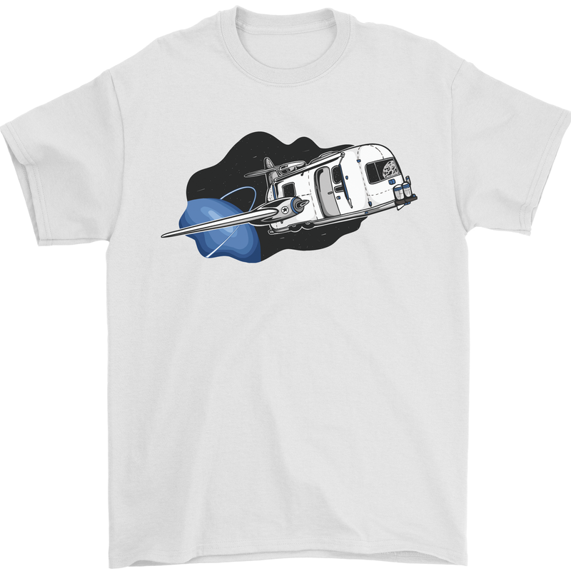 Funny Caravan Space Shuttle Caravanning Mens T-Shirt Cotton Gildan White