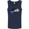 Funny Caravan Space Shuttle Caravanning Mens Vest Tank Top Navy Blue