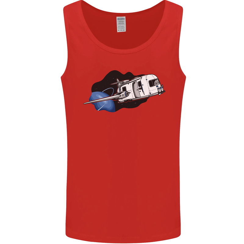 Funny Caravan Space Shuttle Caravanning Mens Vest Tank Top Red