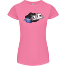 Funny Caravan Space Shuttle Caravanning Womens Petite Cut T-Shirt Azalea